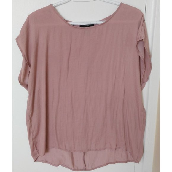 Forever 21 Loose Fit Blouse Semi Sheer - Picture 1 of 3